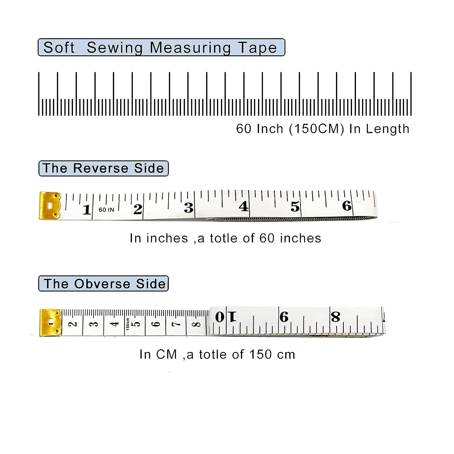 Measurement tape showing both inch and centimeter scales on a white background