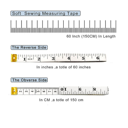Measurement tape showing both inch and centimeter scales on a white background