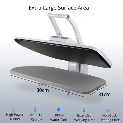JKCrafts Large Professional Steam Iron Press Machine 80x31cm - 1800W Clothing Press | High Power Digital Steam Press