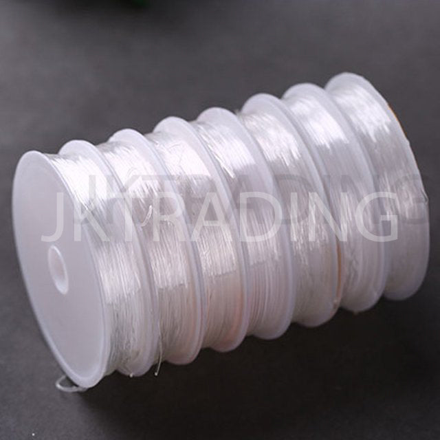 Spool of clear thread on a dark background