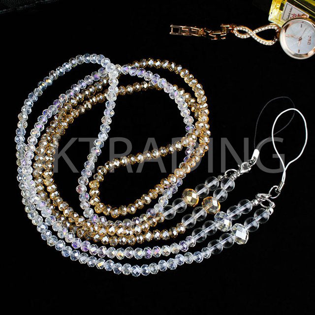 Beaded lanyard with a watch on a black background