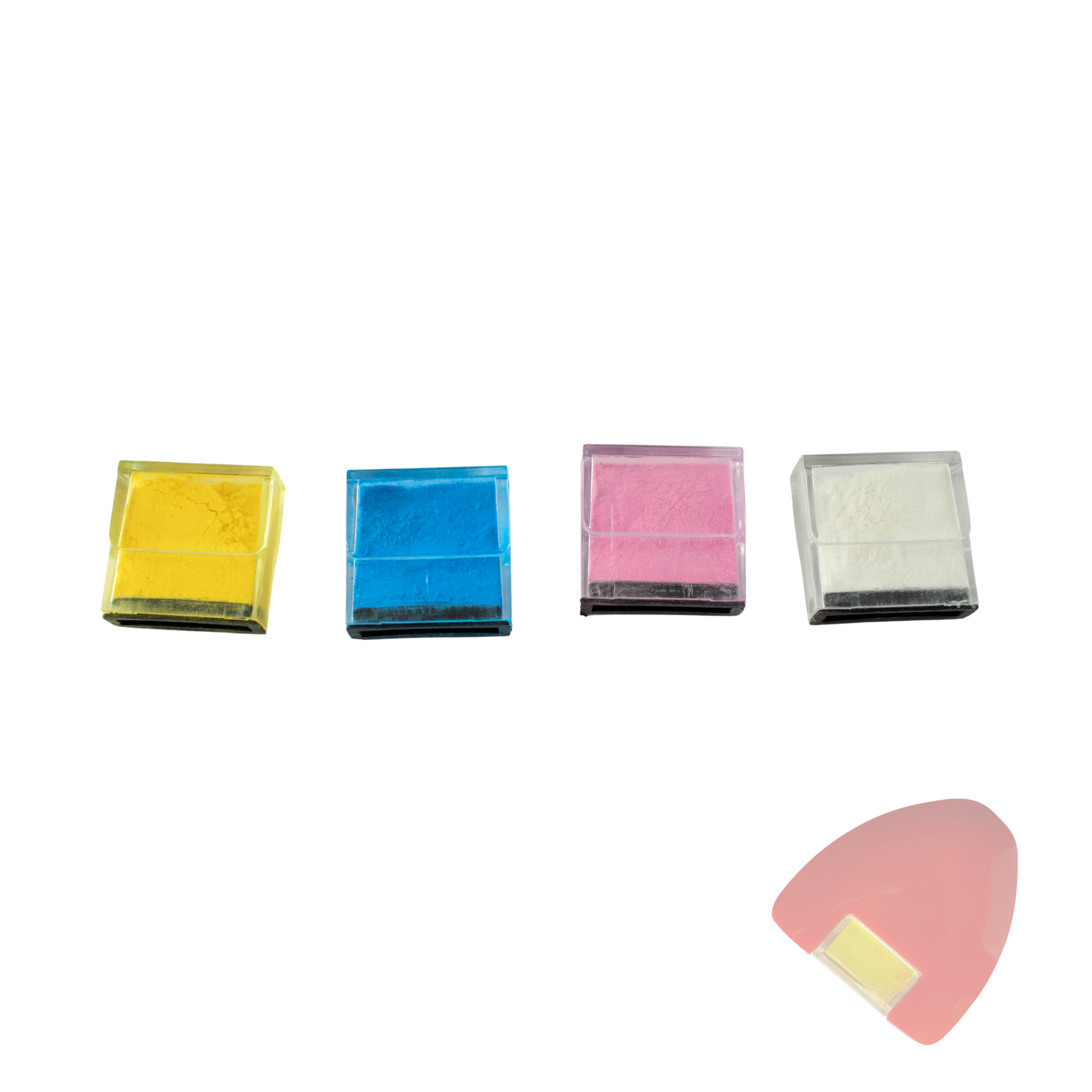 Set of colorful chalk writer refills on a white background