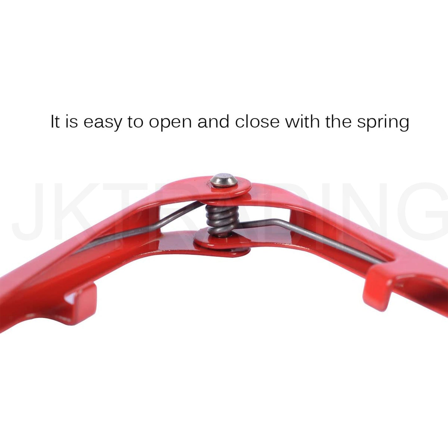 High-magnification shot highlighting the internal auto-rebound tension spring assembly loop.