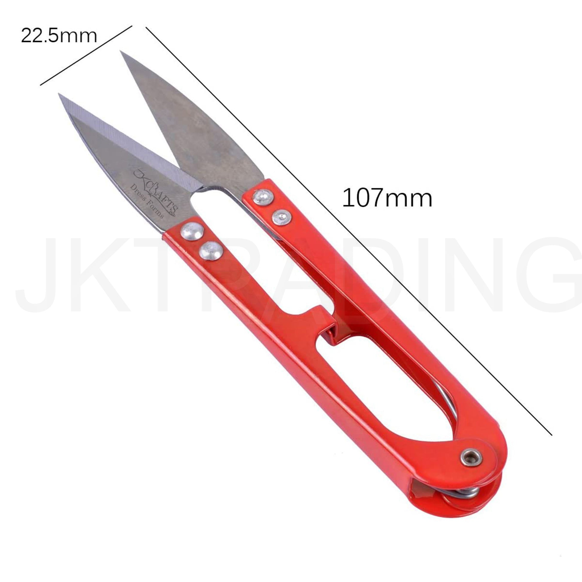 Dimension infographic displaying the precise 107mm overall tool length and 22mm blade width specifications.