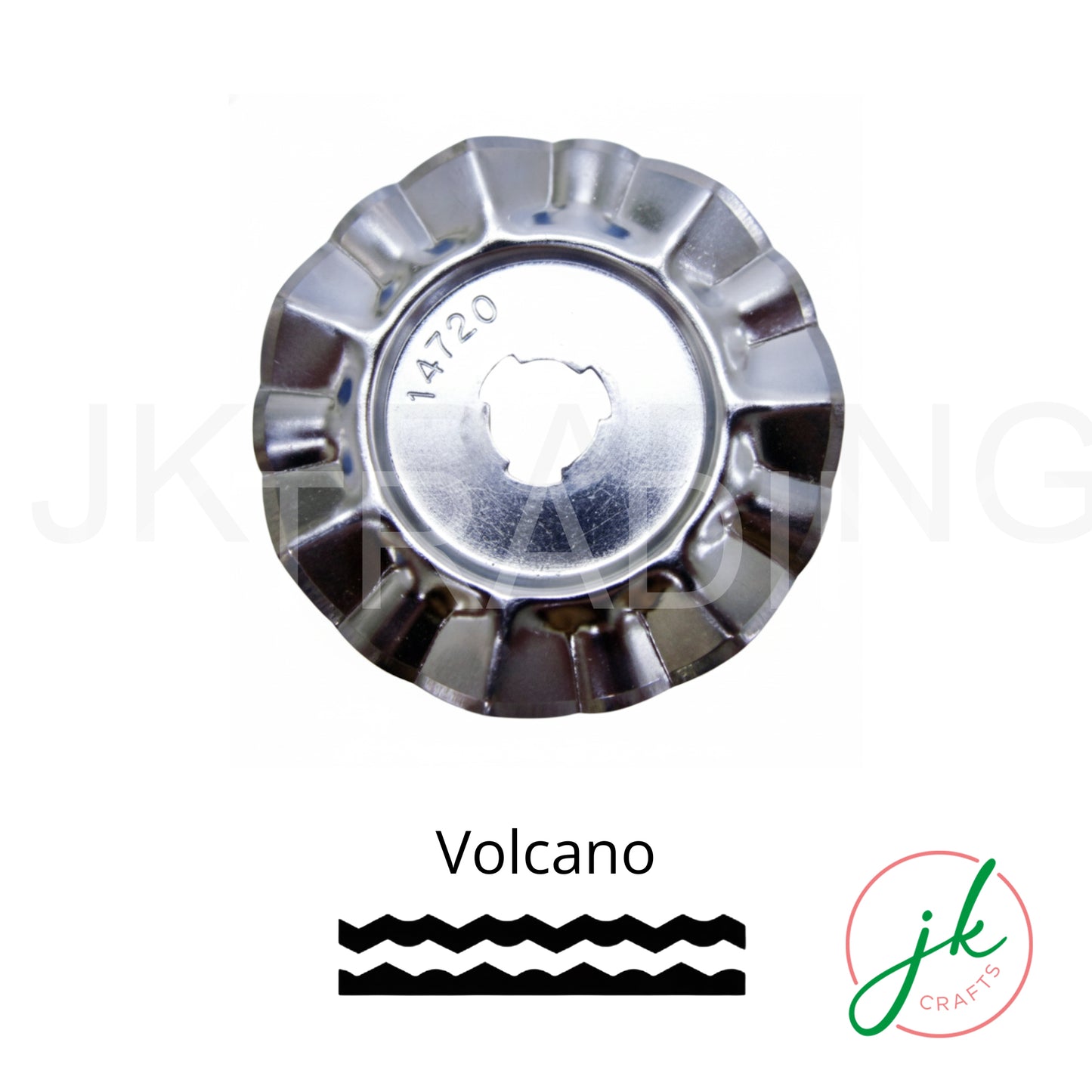 Volcano pattern steel rolling blade showing an intense, heavily stylized textured spike design template.