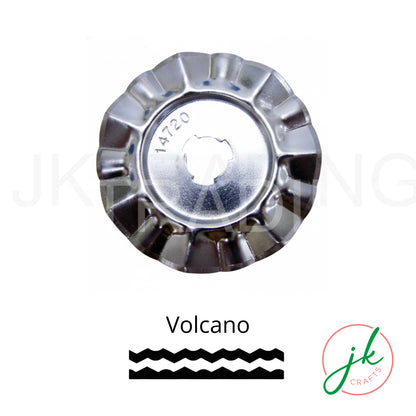 Volcano pattern steel rolling blade showing an intense, heavily stylized textured spike design template.